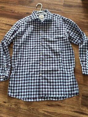Ben Sherman Blue and White Gingham Button-Down Shirt